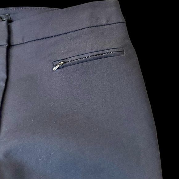Club Monaco ‘Aveena’ Polished Zip-Pocket Side-Slit Pant in “Aviator Navy” Size 2 - Picture 7 of 16